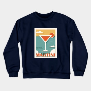 Martini recipe, Cocktail, Retro print, Aesthetic art, Vintage art, Exhibition poster, Mid century modern Crewneck Sweatshirt